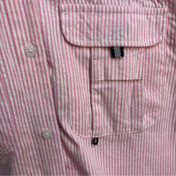 Royce Brand Pink & White Seersucker Long-Sleeve Ventilated Shirt, Size Large - Picture 5 of 8